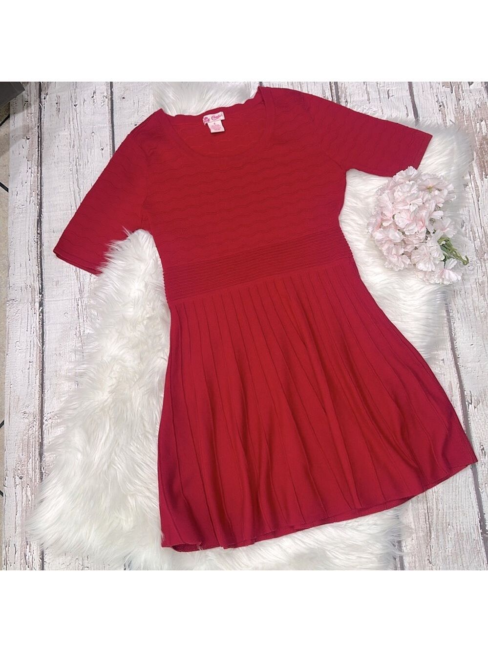 Candie's Red Pleated Dress